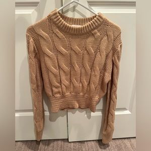 Vestique cable knit sweater - camel color